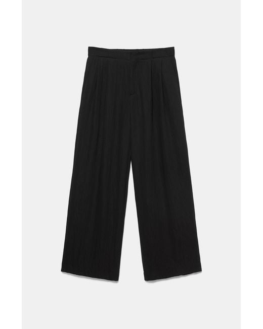 Pull&Bear Black Darted Smart Trousers
