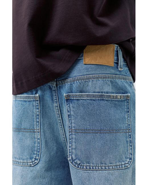 Pull&Bear Blue Baggy Relaxed Fit Denim Bermuda Shorts for men