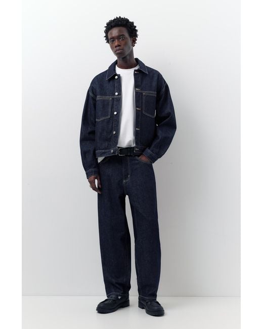 Pull&Bear Blue Baggy Jeans for men
