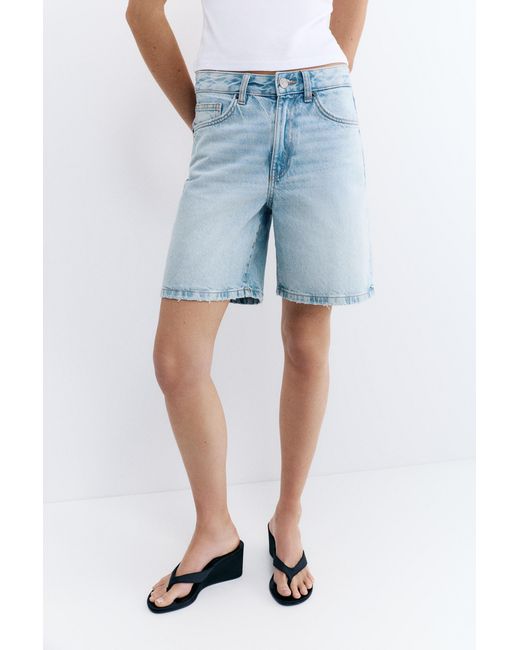 Pull&Bear Blue Denim Bermuda Shorts