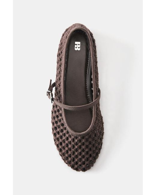 Pull&Bear White Crochet Ballerina Shoes