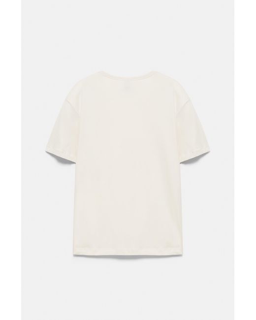 Pull&Bear Basic Slim Fit T-Shirt in het White voor heren