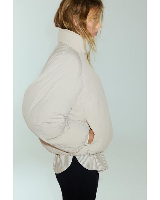 Pull&Bear Multicolor High-Neck Puffer Jacket