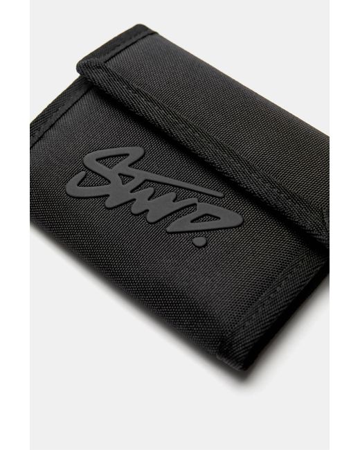 Pull&Bear Black Nylon Stwd Wallet for men