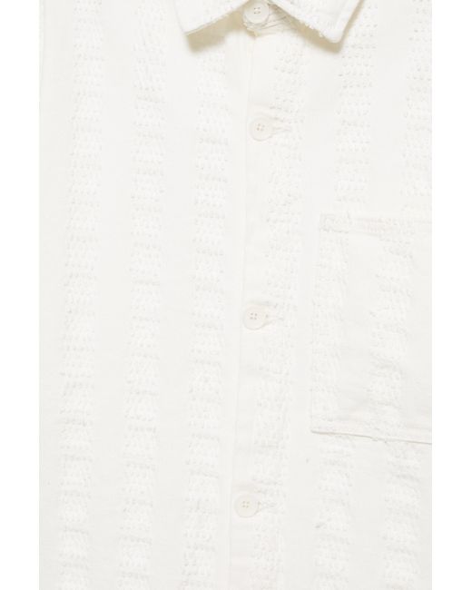 Pull&Bear Jacquard Overhemd in het White voor heren