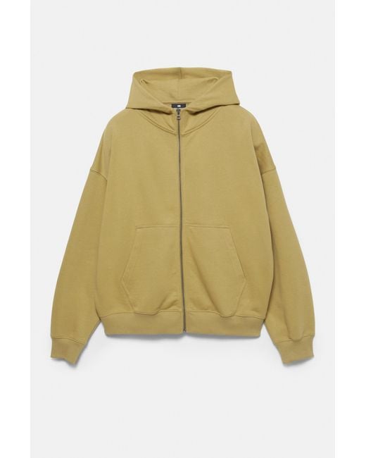 Pull&Bear Green Boxy Zip-Up Hoody for men