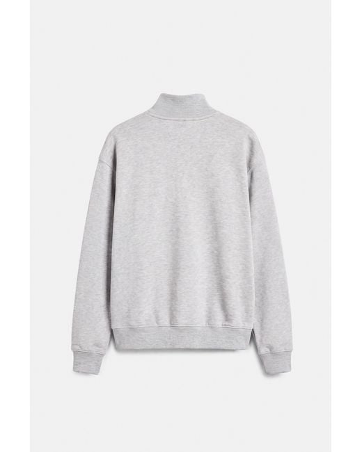 Pull&Bear White Quarter-Zip Sweatshirt for men