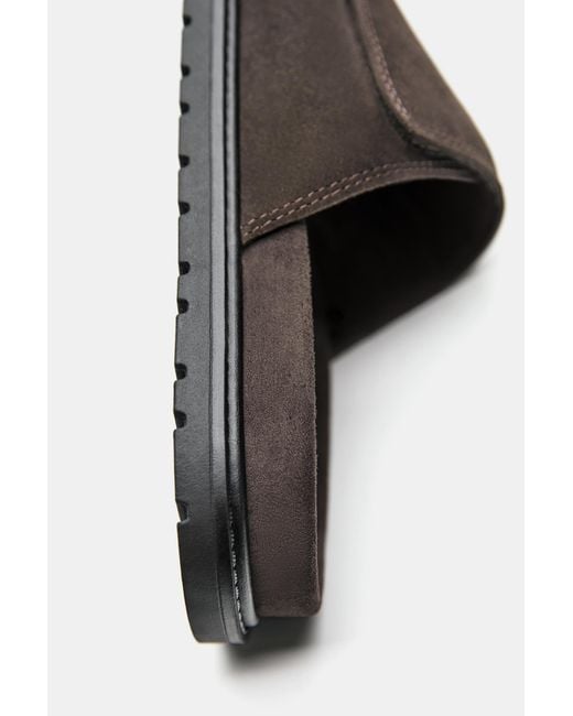 Pull&Bear Brown Flat Leather Sandals for men