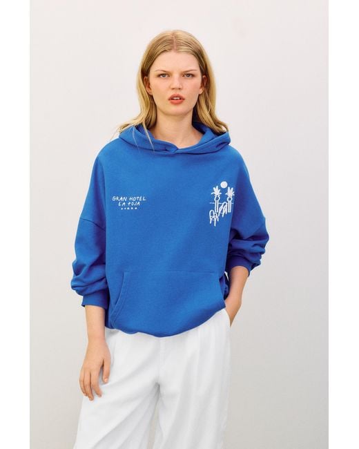 Pull&Bear Hoodie La Toja in het Blue