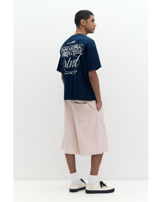 Pull&Bear Blue Stwd Graphic T-Shirt for men