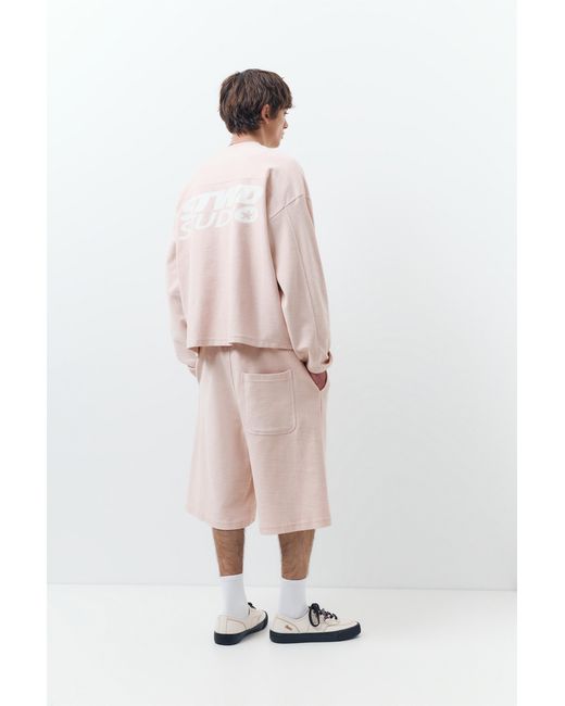 Pull&Bear Pink Stwd Round Neck Sweatshirt for men
