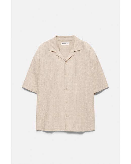 Camicia A Quadri di Pull&Bear in Natural da Uomo