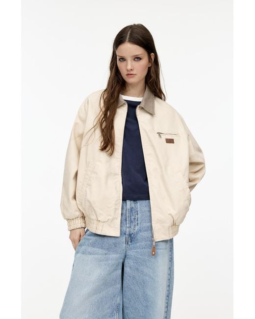 Pull&Bear Blue Canvas Worker Jacket