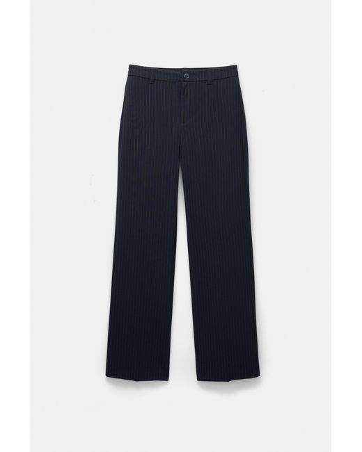 Pull&Bear Blue Smart High-Waist Straight-Leg Trousers