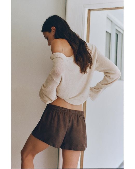 Short 100 Lin Pull&Bear en coloris Natural