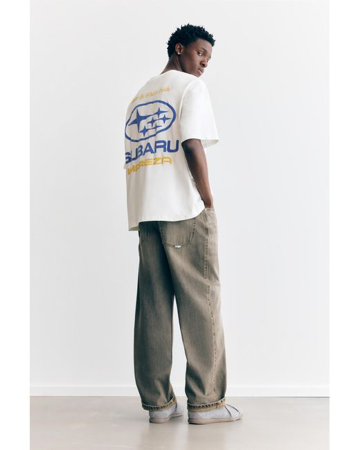 Pull&Bear Wit Subaru T-Shirt in het Gray voor heren