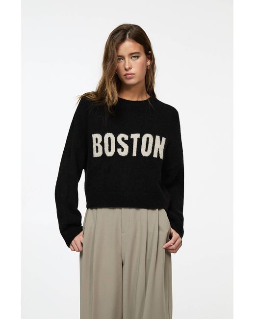 Pull&Bear Black Boston Jacquard Jumper