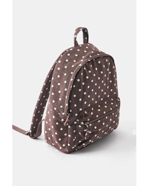 Pull&Bear Brown Polka Dot Backpack