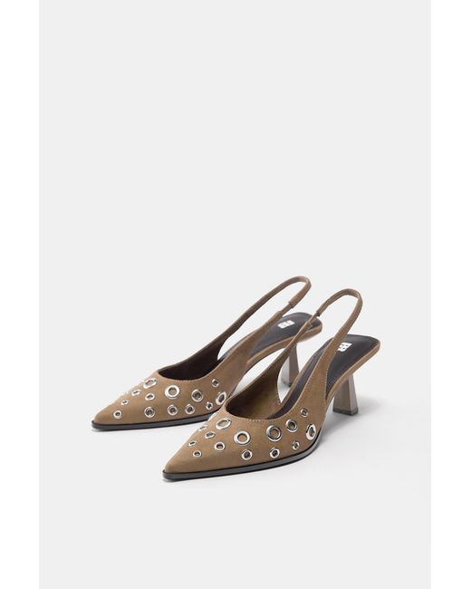 Pull&Bear Blue Studded High-Heel Shoes