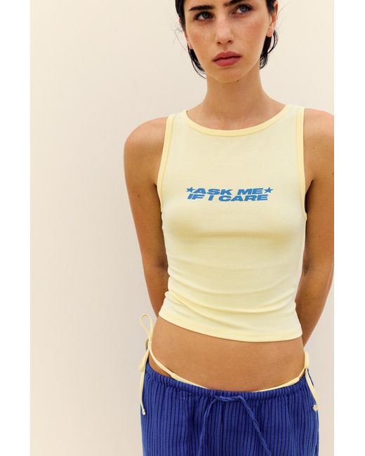 Pull&Bear Natural Tank Top With Text