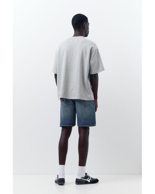 Pull&Bear Blue Standard Denim Bermuda Shorts for men