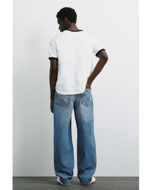 Pull&Bear Blue Baggy Jeans for men