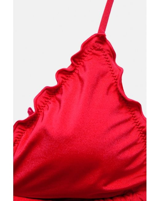 Pull&Bear Black Ruffled Triangle Bikini Top