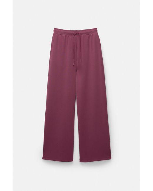 Pull&Bear Purple Soft-Touch Wide-Leg Trousers