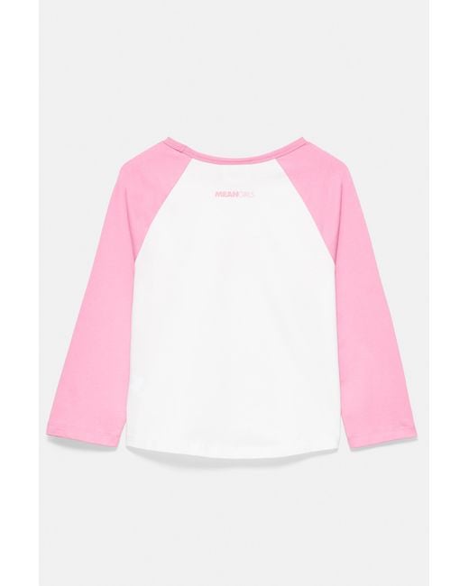 Pull&Bear White Mean Girls Raglan Sleeve T-Shirt