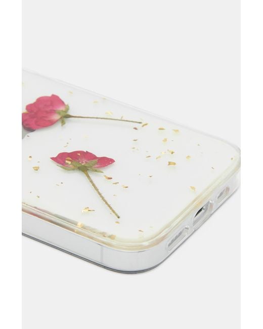 Pull&Bear White Iphone-Hülle Mit Blumenprint