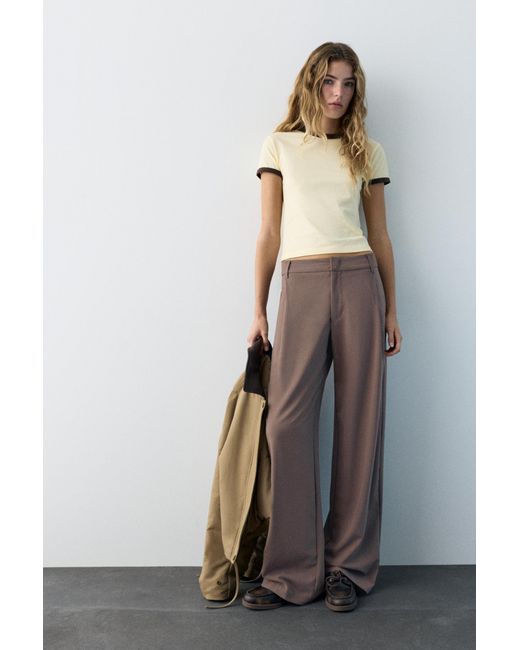 Pull&Bear Brown Darted Smart Trousers
