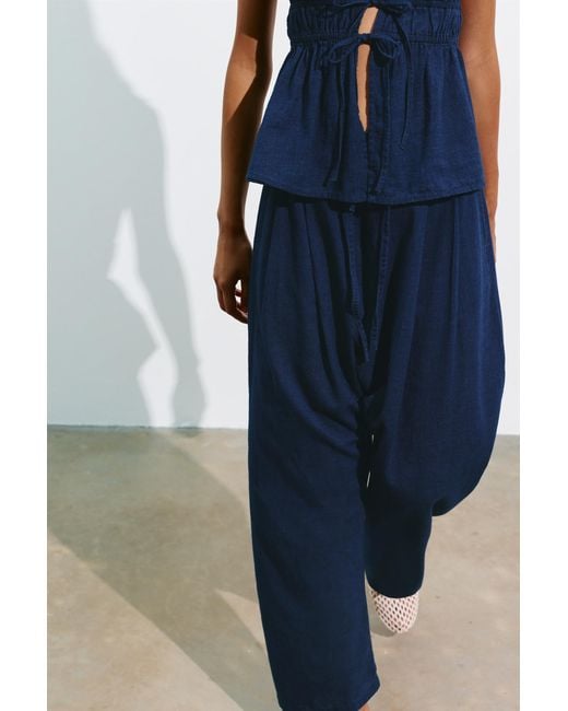 Pull&Bear Blue Fluid Baggy Jeans