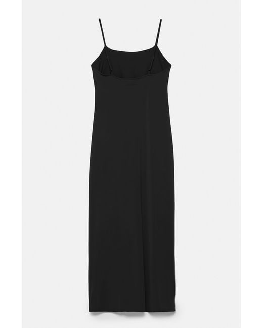 Pull&Bear Black Polyamide Strappy Midi Dress