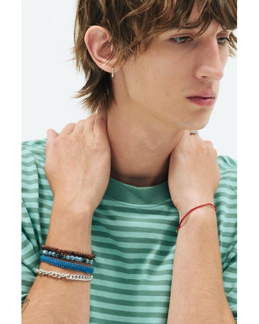 Pull&Bear Black 4-Pack Of Beaded And Chain Bracelets for men