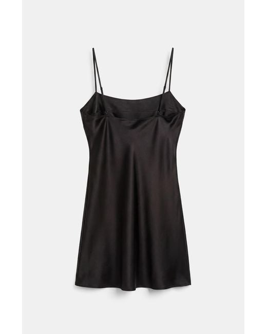 Pull&Bear Black Short Satin Strappy Dress
