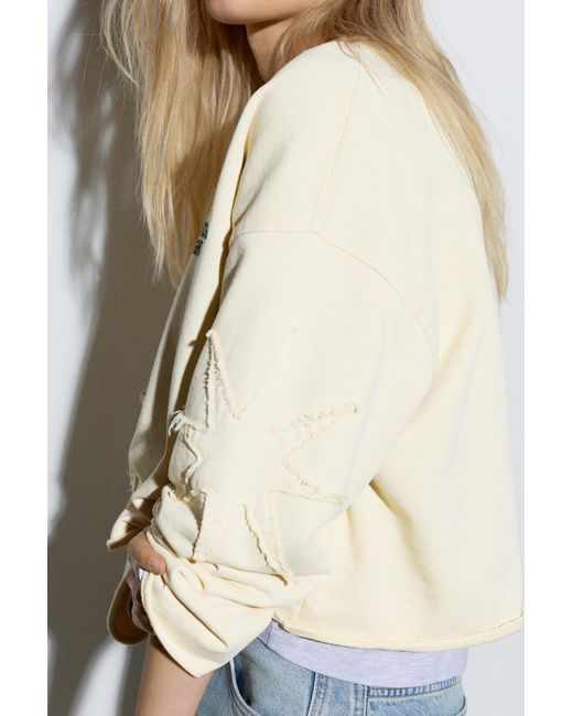 Pull&Bear Cropped Sweater Met Sterrenprint in het Black