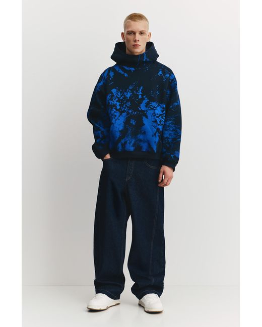 Pull&Bear Blue Stranger Things Tie-Dye Hoodie for men