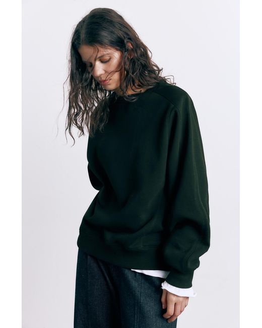 Pull&Bear Black Oversize Fleece Sweatshirt