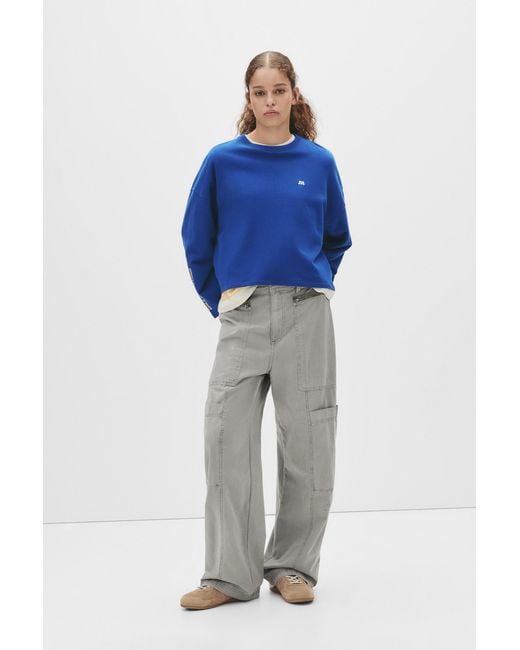 Pull&Bear Blue Balloon Fit Cargo Pants