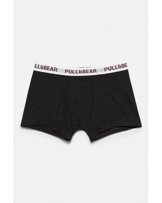 Pull&Bear Black Pack Of 3 Boxers for men