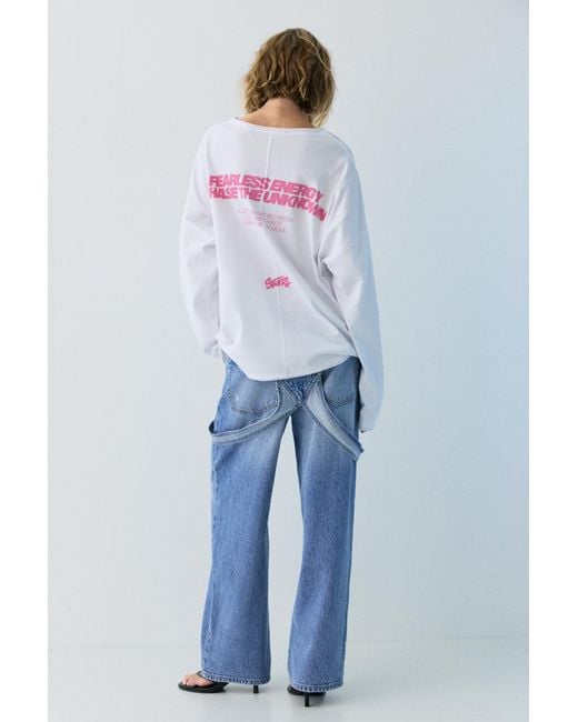 Pull&Bear White Stwd T-Shirt With Seams