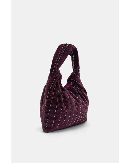 Pull&Bear Purple Schultertasche Mit Verzierungen