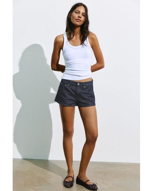 Pull&Bear Blue Polka Dot Mini Shorts