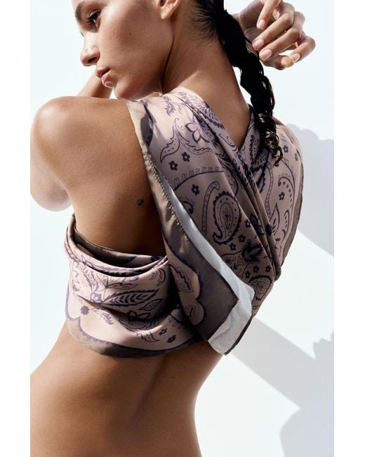 Pull&Bear Pink Floral Satin Scarf