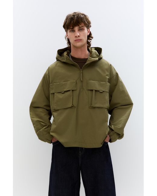 Pull&Bear Green Utility Jacket With Hood for men