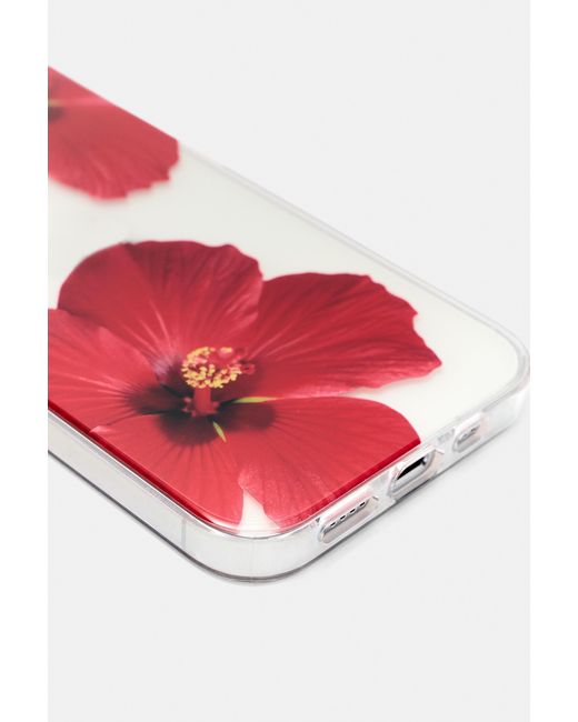 Pull&Bear Red Iphone-Hülle Hibiskusblüte