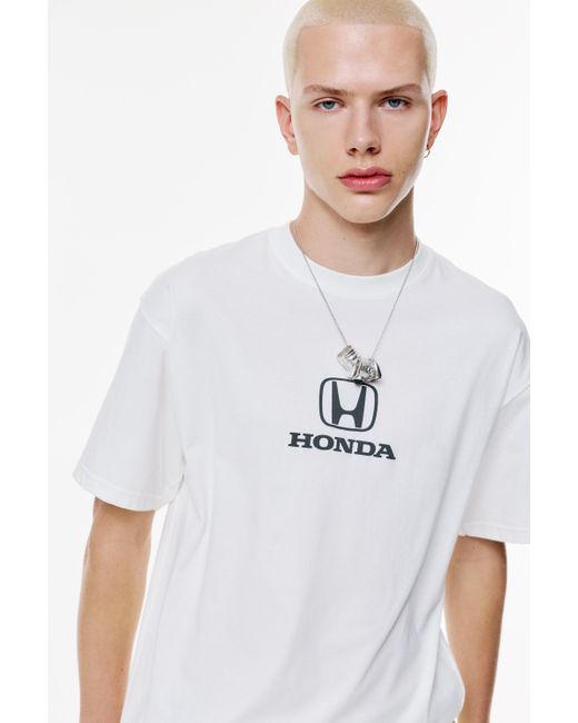 Pull&Bear Honda Civic Rally T-Shirt in White für Herren