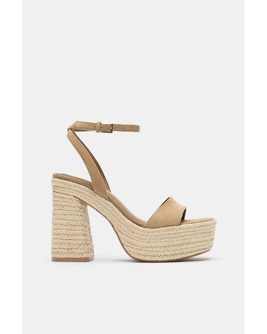 Pull&Bear Blue Jute High-Heel Sandals