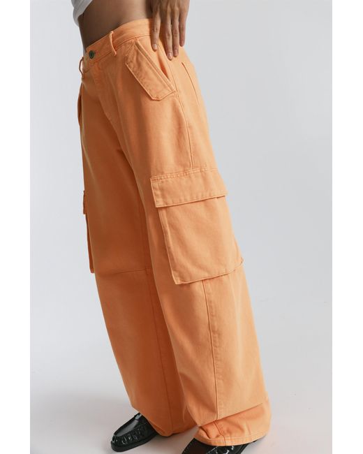 Pull&Bear Orange Balloon Fit Cargo Trousers