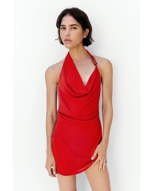 Pull&Bear Red Short Dress